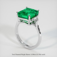 6.20 Ct. Emerald Ring, Platinum 950 2