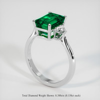 2.90 Ct. Emerald Ring, Platinum 950 2