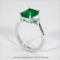 2.18 Ct. Emerald Ring, Platinum 950 2