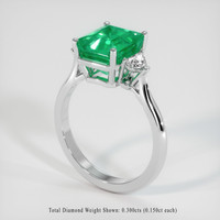 2.93 Ct. Emerald Ring, Platinum 950 2