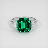 2.94 Ct. Emerald Ring, Platinum 950 1