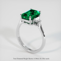 2.91 Ct. Emerald Ring, Platinum 950 2