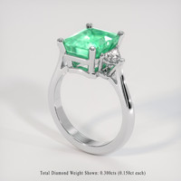 2.20 Ct. Emerald Ring, Platinum 950 2