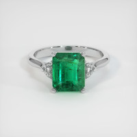 2.94 Ct. Emerald Ring, Platinum 950 1