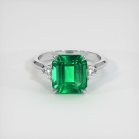 4.45 Ct. Emerald Ring, Platinum 950 1