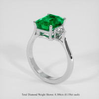 2.58 Ct. Emerald Ring, Platinum 950 2