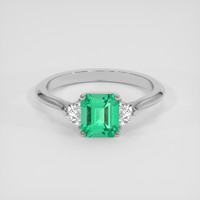 1.00 Ct. Emerald Ring, Platinum 950 1