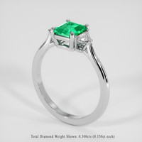 1.00 Ct. Emerald Ring, Platinum 950 2