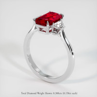 2.01 Ct. Ruby Ring, Platinum 950 2