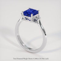 2.12 Ct. Blue Sapphire Ring, Platinum 950 2