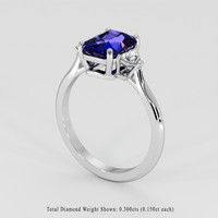 2.32 Ct. Blue Sapphire Ring, Platinum 950 2