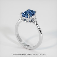 2.32 Ct. Bi Color Sapphire Ring, Platinum 950 2