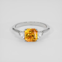 2.56 Ct. Yellowish Orange Sapphire Ring, Platinum 950 1