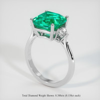 4.21 Ct. Emerald Ring, Platinum 950 2