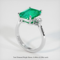 3.70 Ct. Emerald Ring, Platinum 950 2