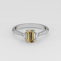 1.40 Ct. Peach Sapphire Ring, Platinum 950 1