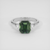 3.66 Ct. Green Sapphire Ring, Platinum 950 1