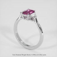 0.94 Ct. Purplish Pink Sapphire Ring, Platinum 950 2