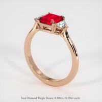 1.22 Ct. Ruby Ring, 14K Rose Gold 2