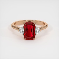 2.01 Ct. Ruby Ring, 14K Rose Gold 1