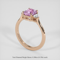 2.22 Ct. Purplish Pink Sapphire Ring, 14K Rose Gold 2