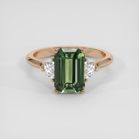 3.55 Ct. Green Sapphire Ring, 18K Rose Gold 1