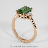 3.55 Ct. Green Sapphire Ring, 18K Rose Gold 2