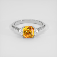 2.56 Ct. Yellowish Orange Sapphire Ring, Silver 1