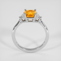 2.56 Ct. Yellowish Orange Sapphire Ring, Silver 3