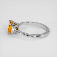 2.56 Ct. Yellowish Orange Sapphire Ring, Silver 4