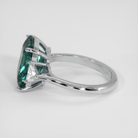 7.43 Ct. Greenish Blue Sapphire Ring, 10K White Gold 4