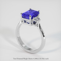 2.75 Ct. Violetish Blue Tanzanite Ring, 10K White Gold 2