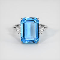 8.66 Ct. Swiss Blue Topaz Ring, 10K White Gold 1