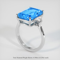 8.66 Ct. Swiss Blue Topaz Ring, 10K White Gold 2