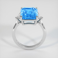 8.66 Ct. Swiss Blue Topaz Ring, 10K White Gold 3