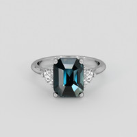 4.59 Ct. Greenish Blue Sapphire Ring, 10K White Gold 1