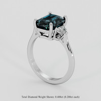 4.59 Ct. Greenish Blue Sapphire Ring, 10K White Gold 2