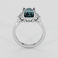 4.59 Ct. Greenish Blue Sapphire Ring, 10K White Gold 3
