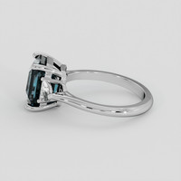 4.59 Ct. Greenish Blue Sapphire Ring, 10K White Gold 4