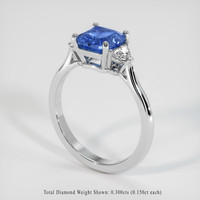 1.64 Ct. Blue Sapphire Ring, 10K White Gold 2