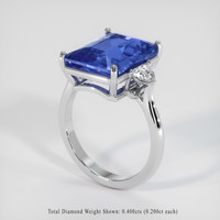 8.14 Ct. Blue Sapphire Ring, 14K White Gold 2