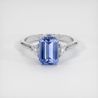 3.04 Ct. Blue Sapphire Ring, 14K White Gold 1