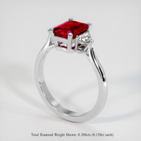 1.48 Ct. Ruby Ring, 14K White Gold 2