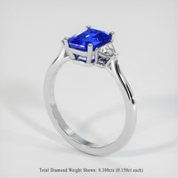2.06 Ct. Blue Sapphire Ring, 14K White Gold 2