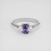 0.99 Ct. Purple Sapphire Ring, 14K White Gold 1