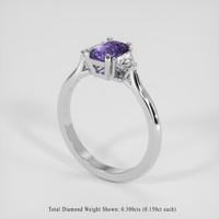 0.99 Ct. Purple Sapphire Ring, 14K White Gold 2