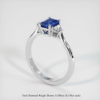 0.93 Ct. Sapphire Ring, 14K White Gold 2