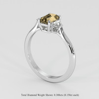 1.40 Ct. Peach Sapphire Ring, 14K White Gold 2