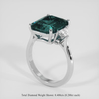 7.43 Ct. Greenish Blue Sapphire Ring, 18K White Gold 2