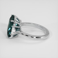 7.43 Ct. Greenish Blue Sapphire Ring, 18K White Gold 4